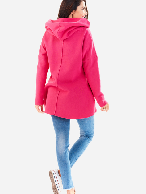 Bluza damska z kapturem długa Awama A200 S-M Różowa (5902360518483) - obraz 4