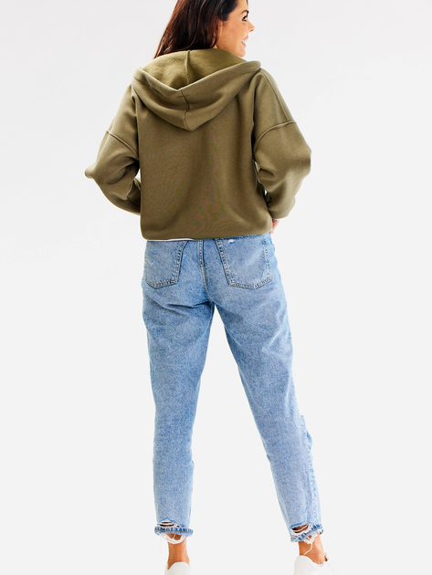 Bluza damska rozpinana streetwear krótka Awama A611 S-M Khaki (5902360583740) - obraz 4