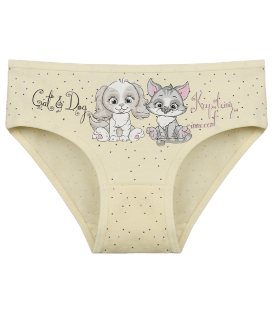 Детские слипы для девочки с принтом Cat Dog - Donella - 4112Y3 - 110-116 см - Желтый - Фото 1 Детские слипы для девочки с принтом Cat Dog - Donella - 4112Y3 - 110-116 см - Желтый - изображение 1