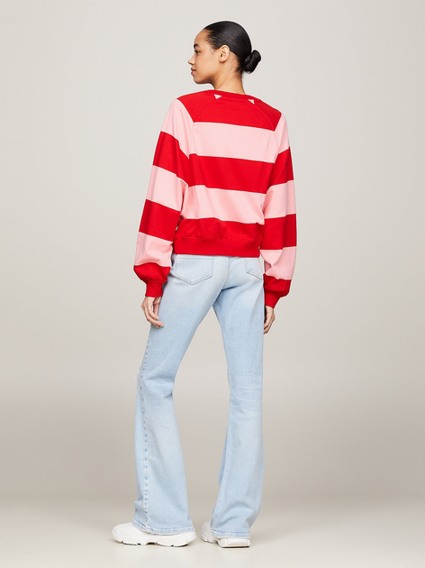 Bluza damska bez kaptura oversize Tommy Jeans DW0DW17789-TIC XS Różowy/Czerwony (8720646649181) - obraz 4
