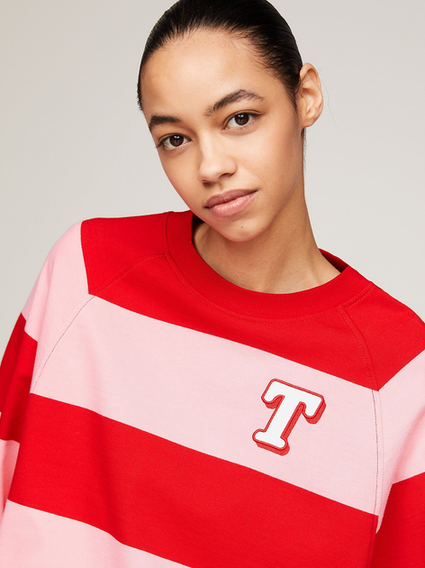 Світшот оверсайз жіночий Tommy Jeans DW0DW17789-TIC M Рожевий/Червоний (8720646649990) - зображення 5