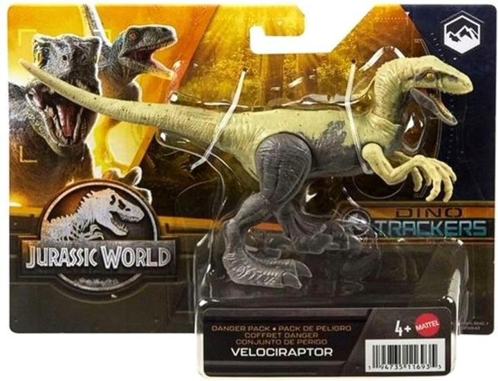 Фігурка Mattel Jurassic World Динозавр Велоцираптор Жовтий 10 см (0194735116935) - зображення 1