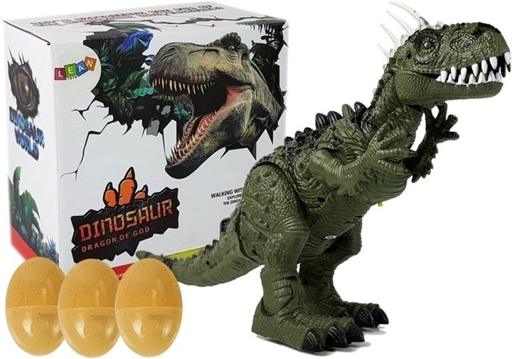 Figurka Leantoys Dinozaur ruchomy z dźwiękiem Zielony 30 cm (5905214970802) - obraz 1