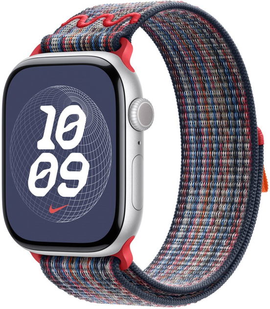 Ремінець Apple Nike Sport Loop для Apple Watch 46mm Blue/Red (MXU43) - зображення 1