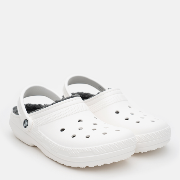 Chodaki męskie ocieplane Crocs Classic Lined Clog 203591-10M 46-47 (M12) Białe (0191448251274) - obraz 2