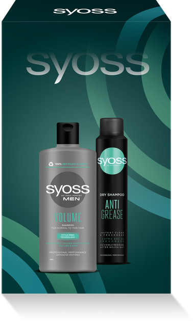 Набор для мужчин SYOSS For men Clean & Freshness Шампунь Men Volume 440 мл + Сухой шампунь Anti-Grease 200 мл (4015100863383) - Фото 3 Набор для мужчин SYOSS For men Clean & Freshness Шампунь Men Volume 440 мл + Сухой шампунь Anti-Grease 200 мл (4015100863383) - изображение 3