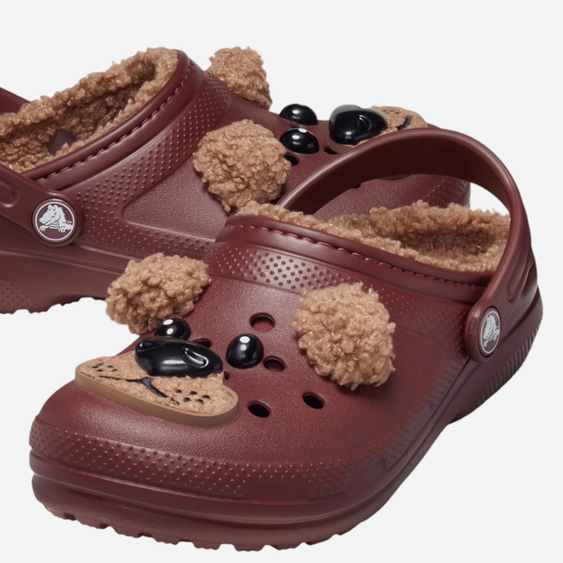 Дитячі крокси-сабо для хлопчика утеплені Crocs Classic Lined Iam Brown Bear Clog Kids T 210019-2FL 23-24 (C7) Коричневі (0196265758784) - зображення 6