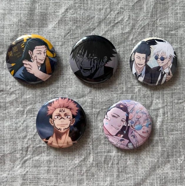 Значок из манги Магическая битва Jujutsu Kaisen 32 мм 5 шт