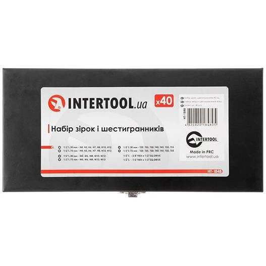Набор звезд и шестигранников Intertool 40 шт torx hex spline инструментальная сталь удлиненные в кейсе (000006285) - изображение 3