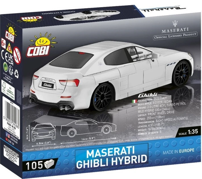 Конструктор Cobi Maserati Ghibli Hybrid 105 елементів 24566 (5902251245665) - зображення 3