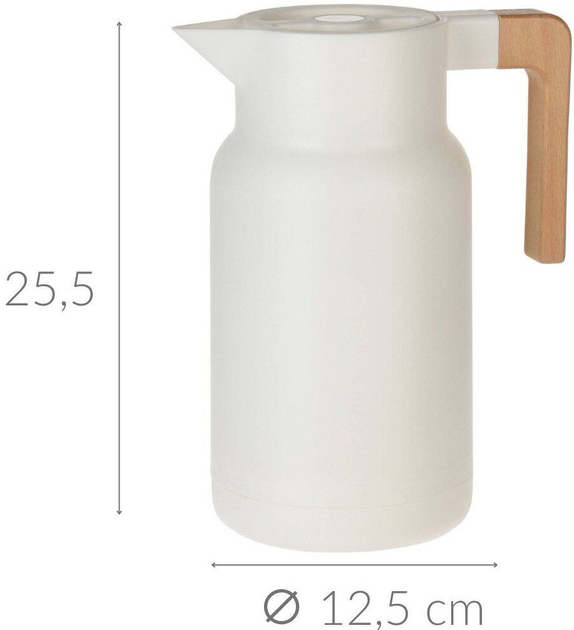 Dzbanek EH Excellent Houseware Wood próżniowy Biały 1 l (5902973428797) - obraz 2