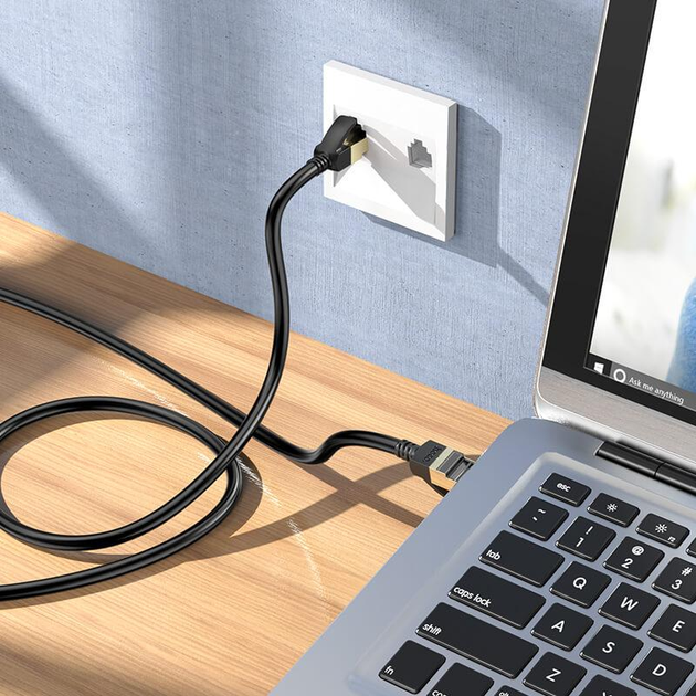 Кабель Hoco US02 Level pure copper gigabit ethernet cable(L=5M) Black - Фото 5 Кабель Hoco US02 Level pure copper gigabit ethernet cable(L=5M) Black - изображение 5
