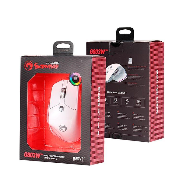 Миша MARVO Wireless Mouse G803W |BT/2.4G, 4000dpi| біла - Фото 6 Миша MARVO Wireless Mouse G803W |BT/2.4G, 4000dpi| біла - зображення 6