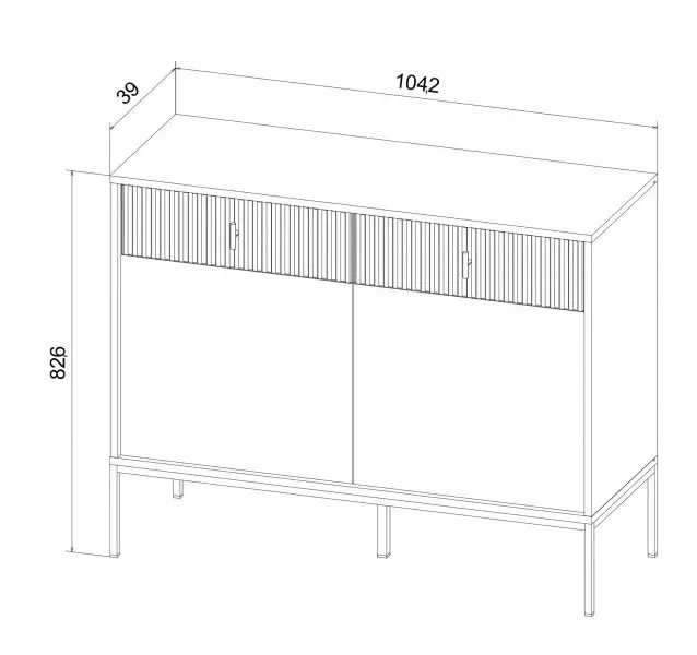 Комод myAMI NOVA II 2D2S 104 2 двери и 2 ящика на ножках, чорный/золото, арт.7286 - изображение 4