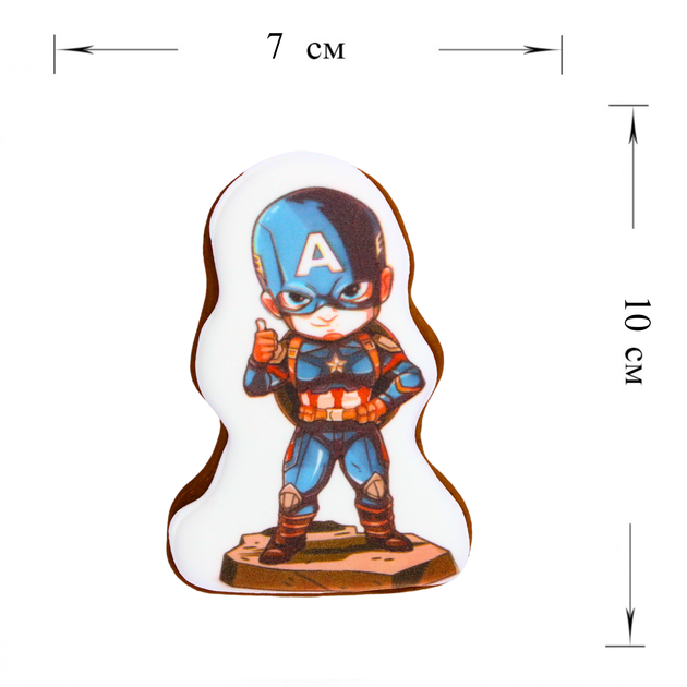 Пряник медово-имбирный с пищевой печатью "Крафт пряник" "Captain America Капитан Америка №2" 45 г - Фото 4 Пряник медово-имбирный с пищевой печатью "Крафт пряник" "Captain America Капитан Америка №2" 45 г - изображение 4