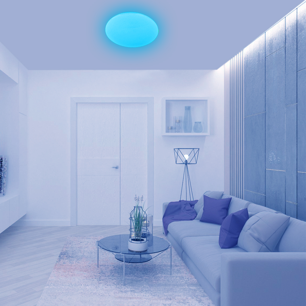 Світильник стельовий з пультом управління ПУ Eurolamp LED Smart light Van Gogh 24W 3000-6500K RGB - зображення 6