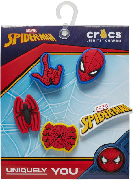 Джибітси Crocs Spider Man 10010007 5 шт Різнокольорові (0196265177929) - зображення 2