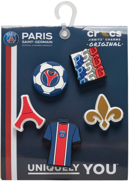 Przypinki jibbitz Crocs Paris St Germain 10012289 5 szt Wielokolorowe (0196265483204) - obraz 2