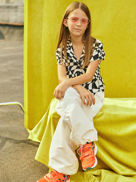 Подростковая блузка в клетку для девочки H&M Liunic 1044841arl 146 см Черно-белая (PS2030000316786) 
