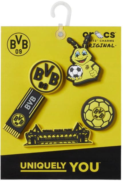 Przypinki do butów Crocs Jibbitz BVB 5 szt Czarny/Żółty (196265483174) - obraz 4