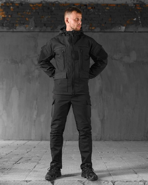 Тактичний демісезонний костюм SoftShell XL чорний (51852) - зображення 1