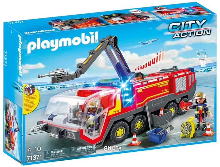 Pojazd strażacki na lotnisku ze światłem Playmobil City Action 86 elementów 71371 (4008789713711) - obraz 1