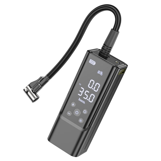 Автомобільний насос HOCO ZP7 Maddy portable smart air pump(5000mAh) Black (6942007614511) - зображення 3
