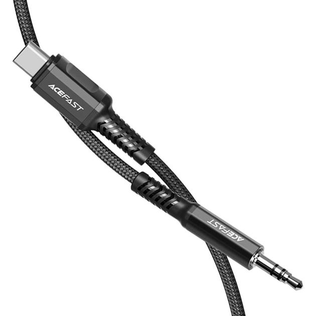 Кабель ACEFAST C1-08 USB-C to 3.5mm aluminum alloy audio cable Black - Фото 2 Кабель ACEFAST C1-08 USB-C to 3.5mm aluminum alloy audio cable Black - изображение 2