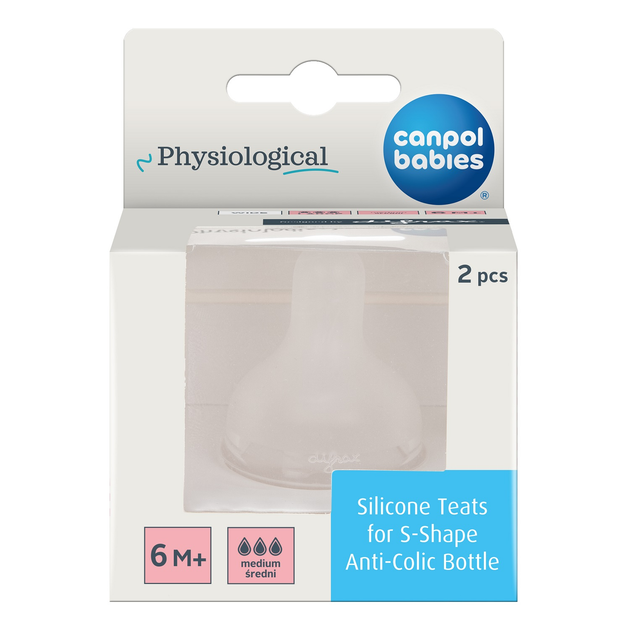 Соска силіконова Canpol babies до пляшечки S-Shape L середня 2 шт (59/893) - зображення 2
