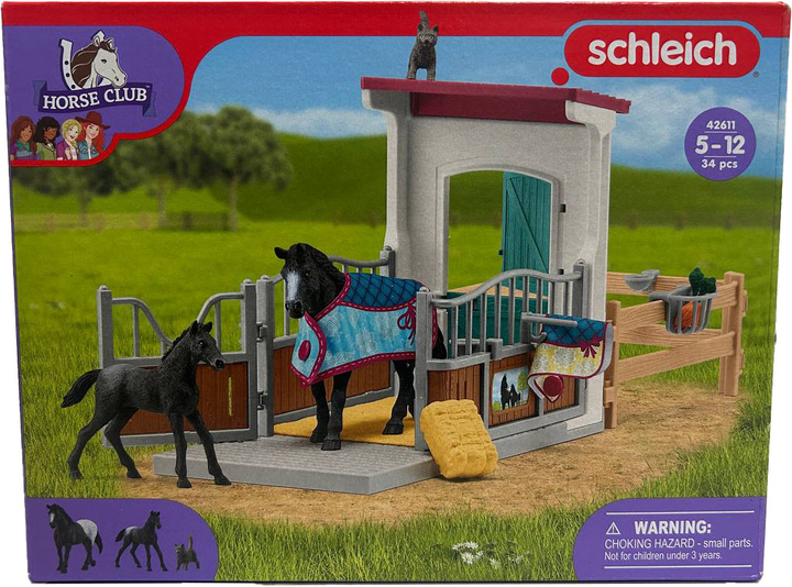 Zestaw do zabawy Schleich Horse Club Stable with Mare and Foal (4059433654034) (955555905929798) - Outlet - obraz 2