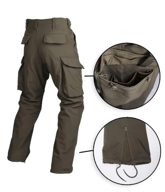 Штани Mil-Tec Softshell Explorer зимові водонепроникні Olive 11360001 L - зображення 2