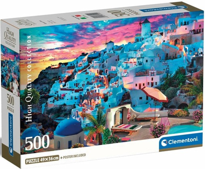 Puzzle Clementoni Compact Greece View 500 elementów (8005125355402) - obraz 1