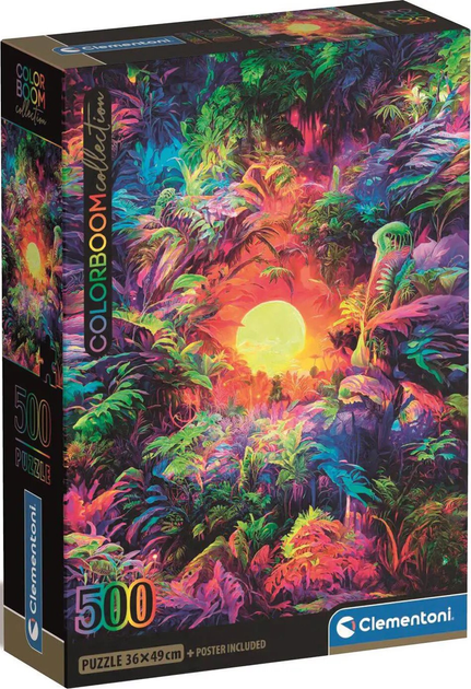 Puzzle Clementoni Compact Psychedelic Jungle Sunrise 500 elementów (8005125355303) - obraz 1