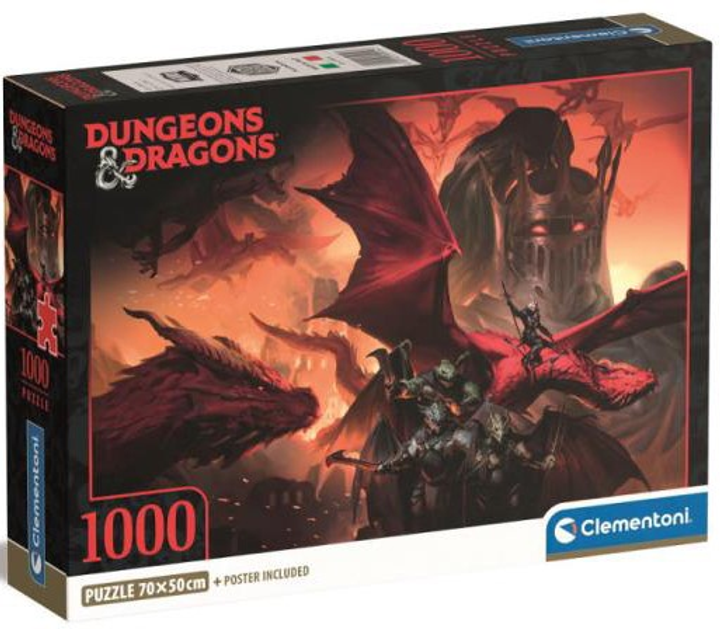 Puzzle Clementoni Compact Dungeons and Dragons 1000 elementów (8005125399147) - obraz 1