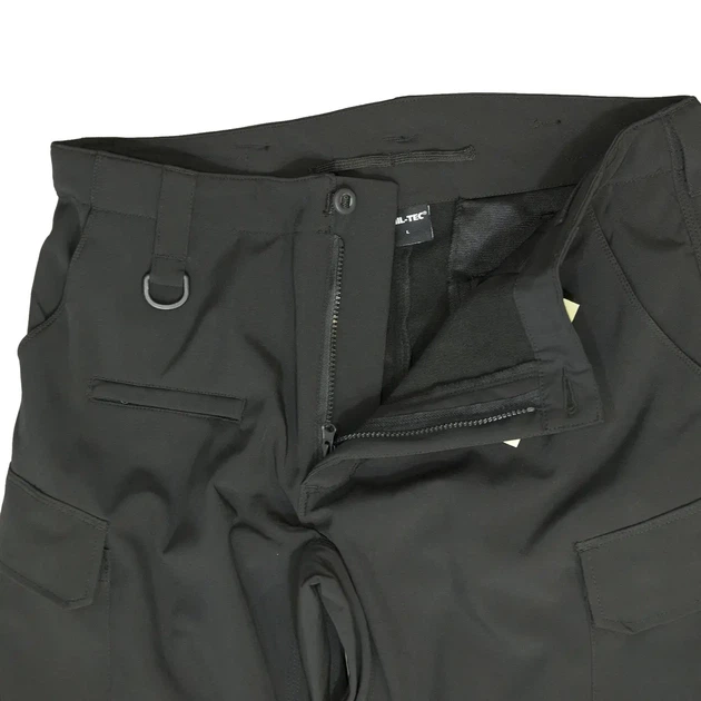 Брюки тактические черные Softshell зимние водонепроницаемые Black Mil-tec 11360002 - L - Фото 4 Брюки тактические черные Softshell зимние водонепроницаемые Black Mil-tec 11360002 - L - изображение 4