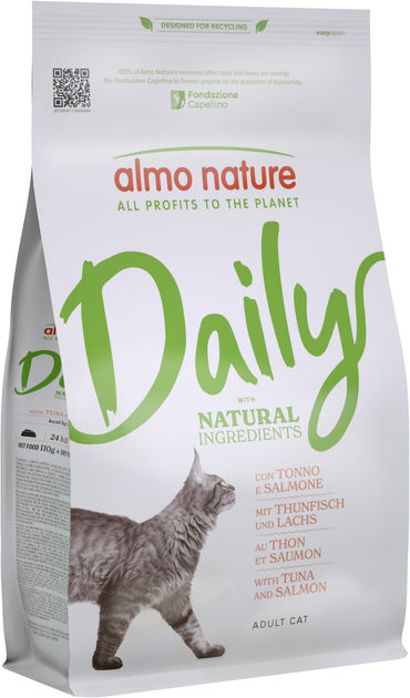 Сухой корм Almo Nature Daily Cat для взрослых кошек с тунцем и лососем ...