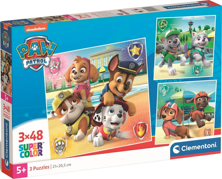 Puzzle Clementoni Super Kolor Paw Patrol 3 po 48 elementów (8005125253012) - obraz 1