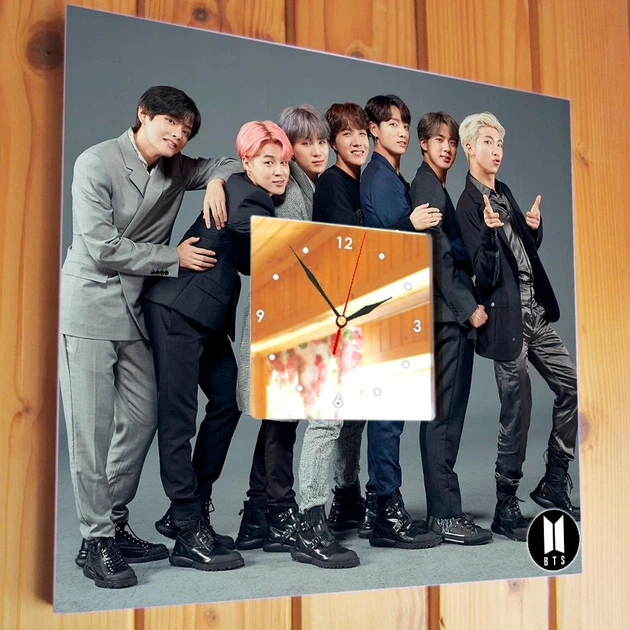 Часы "Группа BTS" для фанатов K-pop музыки, музыкантов, декор украшение интерьера спальни, кафе, бар, клуб - изображение 2