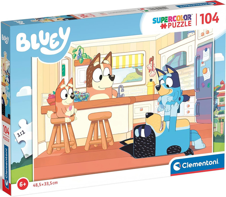 Puzzle Clementoni Super Kolor Bluey 104 elementy (8005125271696) - obraz 1