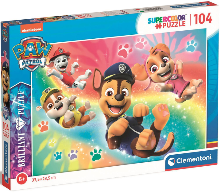 Puzzle Clementoni Brilliant Paw Patrol 104 elementy (8005125201907) - obraz 1