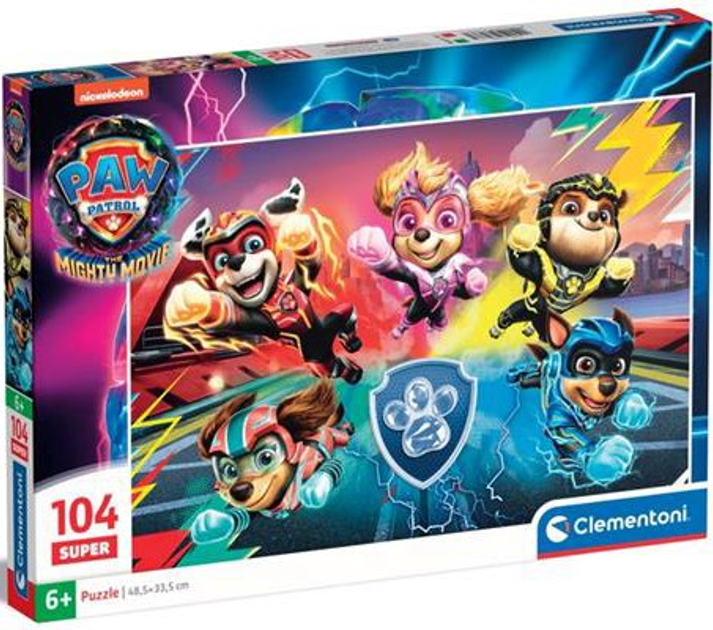 Puzzle Clementoni Super Kolor Paw Patrol The Mighty Movie 104 elementy (8005125272365) - obraz 1