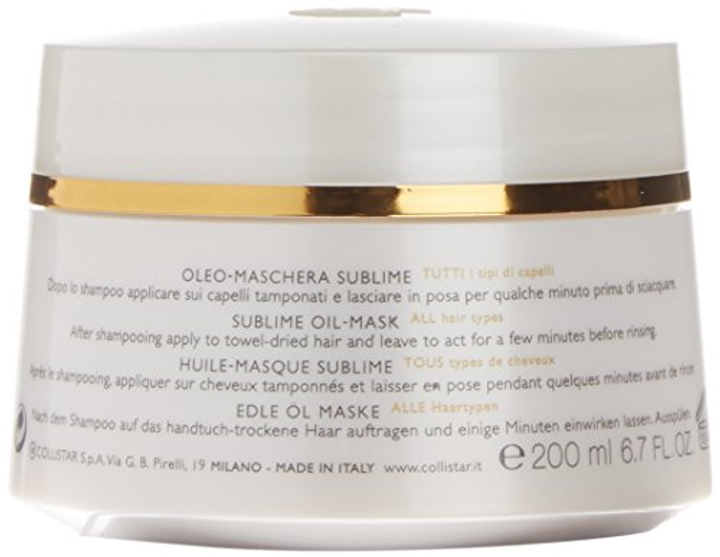 Maska do włosów Collistar Sublime Oil 5 w 1 regenerująca 200 ml (8015150292528) - obraz 3