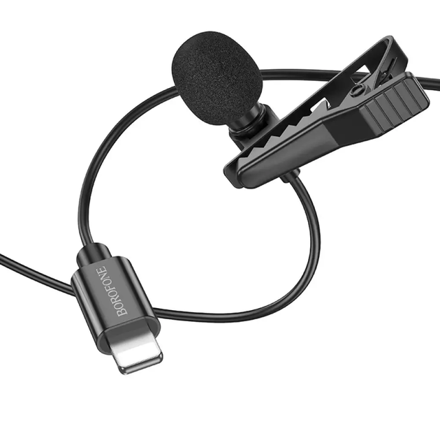 Мікрофон-петличка BOROFONE BFK11 Elegant lavalier microphone iP Black (6941991106675) - зображення 4