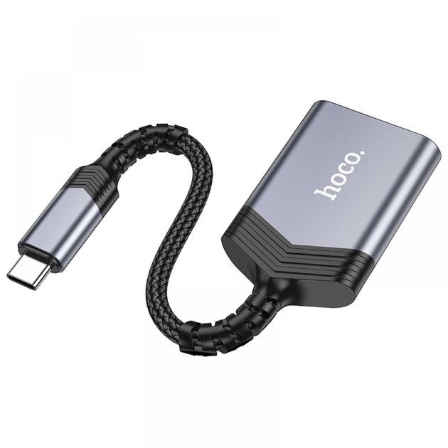 Кардридер HOCO UA25 2-in-1 card reader Type-C Metal Gray (6942007608862) - изображение 3