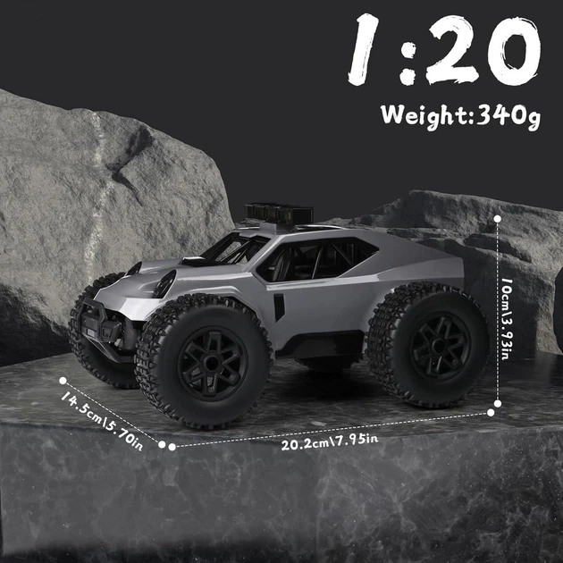 Автомобіль Comius Sharp з дистанційним керуванням 1:20 25 км/год, повнопривідний позашляховик зі світлодіодними ліхтарями, для дітей 7-14 років (сірий) - Фото 6 Автомобіль Comius Sharp з дистанційним керуванням 1:20 25 км/год, повнопривідний позашляховик зі світлодіодними ліхтарями, для дітей 7-14 років (сірий) - зображення 6