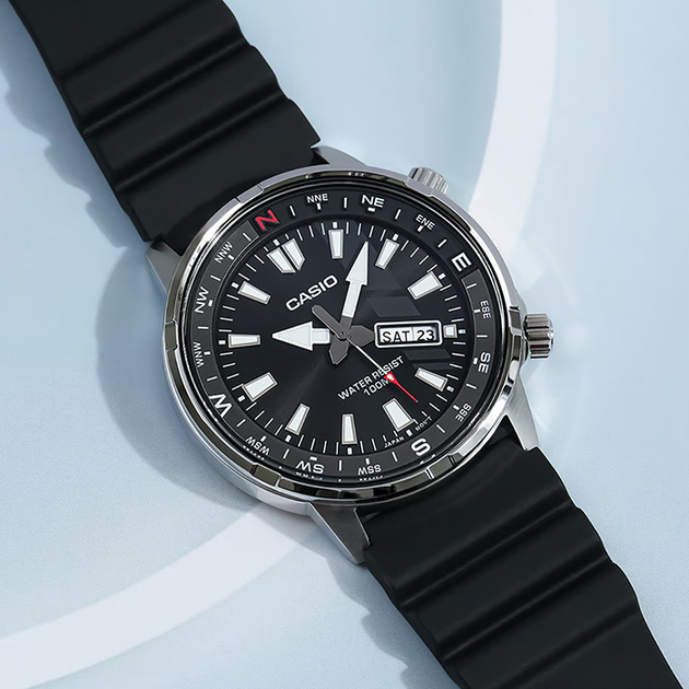 Мужские наручные часы CASIO MTD-130-1A Серебристый/Черный – купить