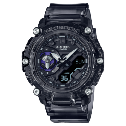 Годинник CASIO GA-2200SKL-8A в чоловічому виконанні має прозорий корпус чорного кольору. - Фото 5 Годинник CASIO GA-2200SKL-8A в чоловічому виконанні має прозорий корпус чорного кольору. - зображення 5