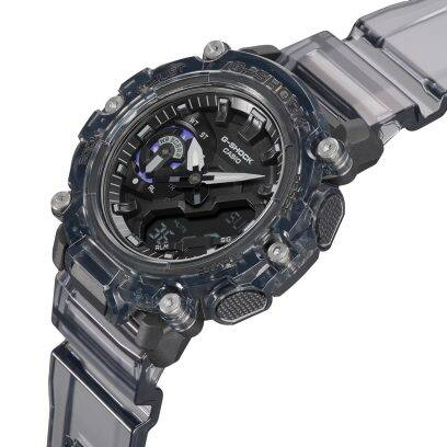 Годинник CASIO GA-2200SKL-8A в чоловічому виконанні має прозорий корпус чорного кольору. - Фото 2 Годинник CASIO GA-2200SKL-8A в чоловічому виконанні має прозорий корпус чорного кольору. - зображення 2