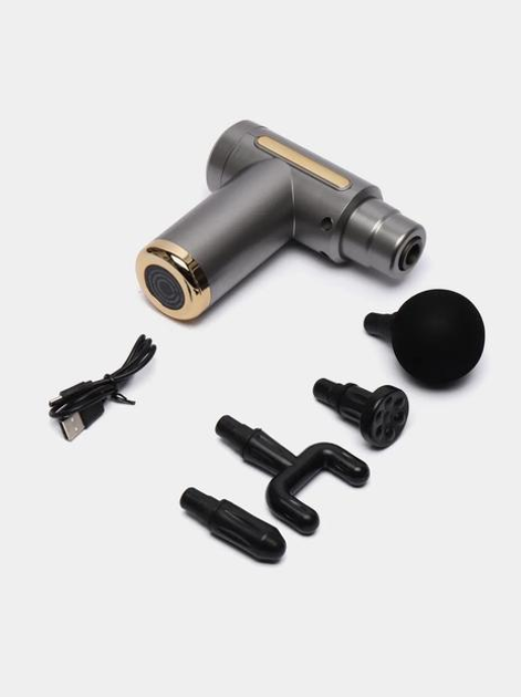 Масажер для тіла м'язовий Massage Gun 720 масажний сірий ударний пістолет - зображення 2