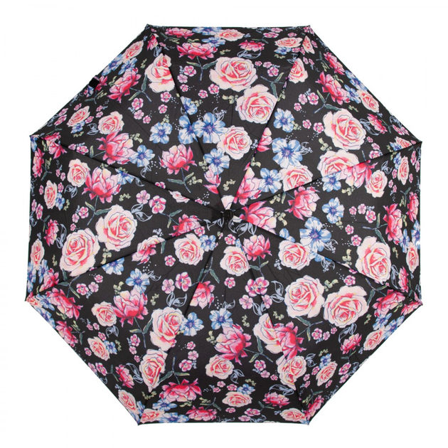 Зонт женский механический компактный облегченный FULTON Minilite-2 L354 Sketched Bouquet черный 